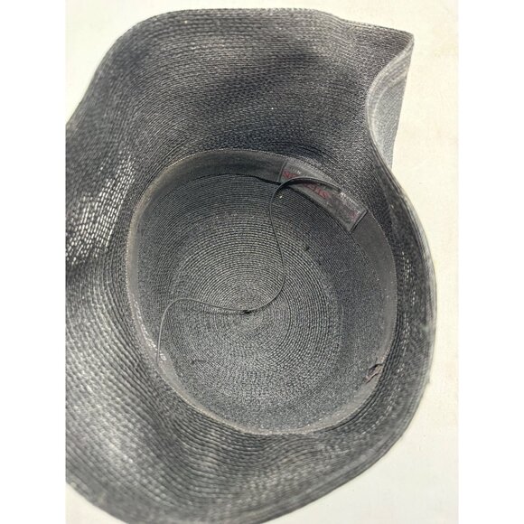 Vintage Stetson 5th Ave John B comp Women' s Black Cloche Hat Blend band READ - Picture 7 of 7